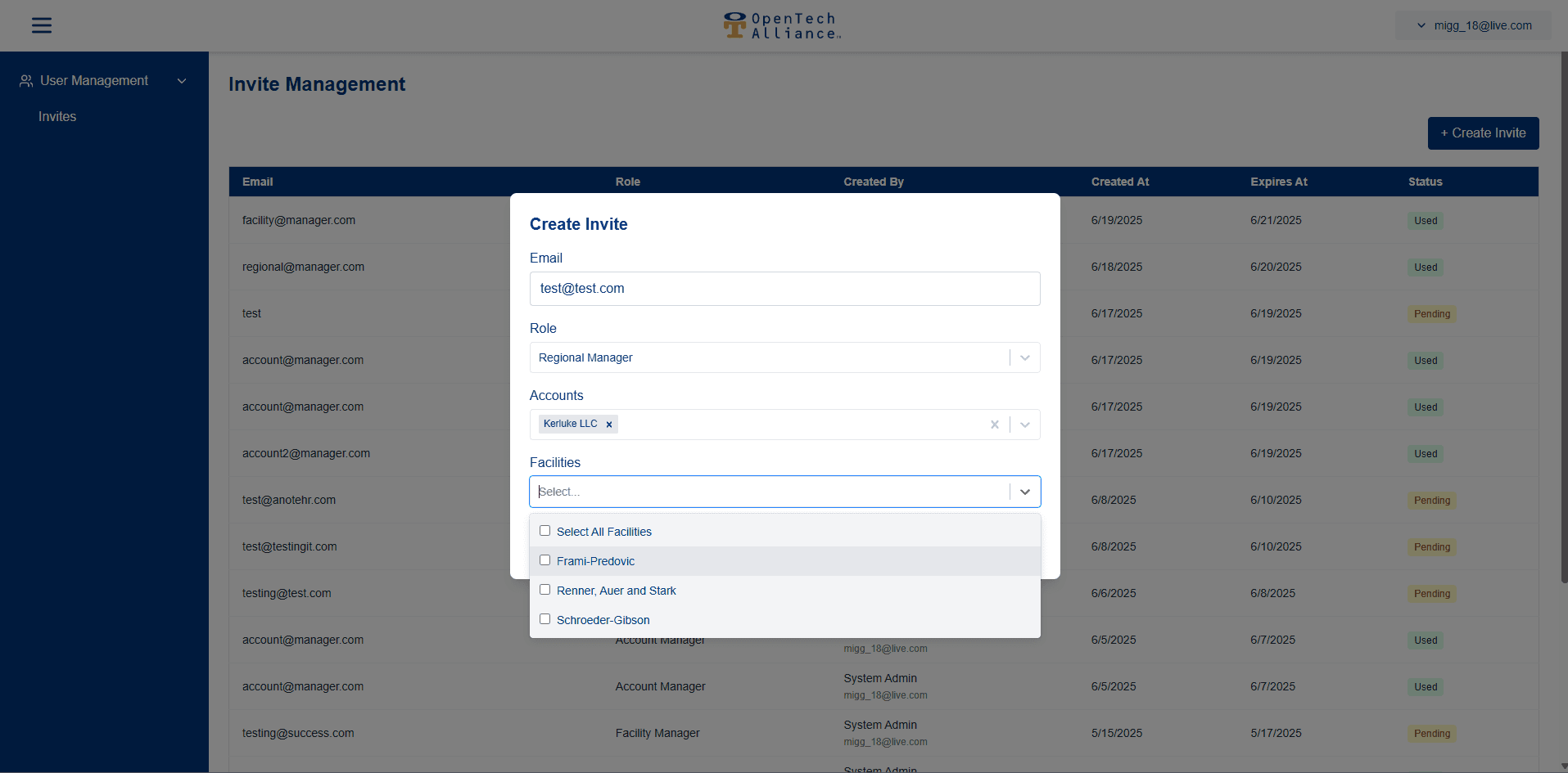 Create Invite